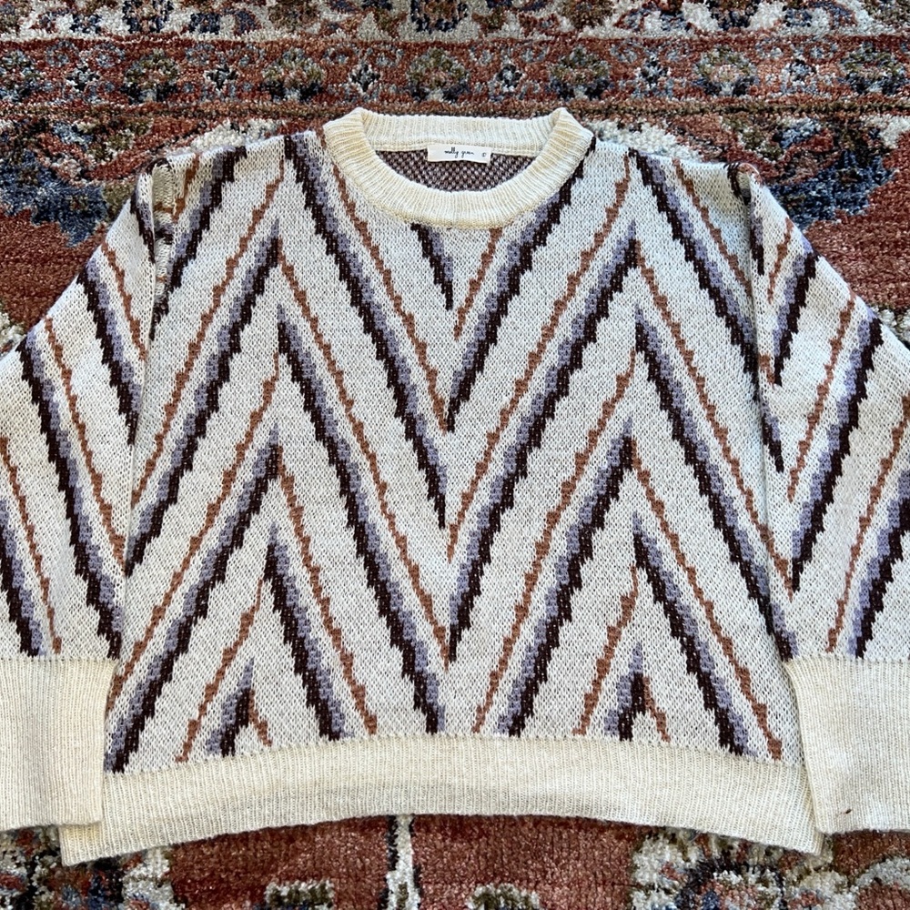 Molly Green Chevron Patterned Sweater